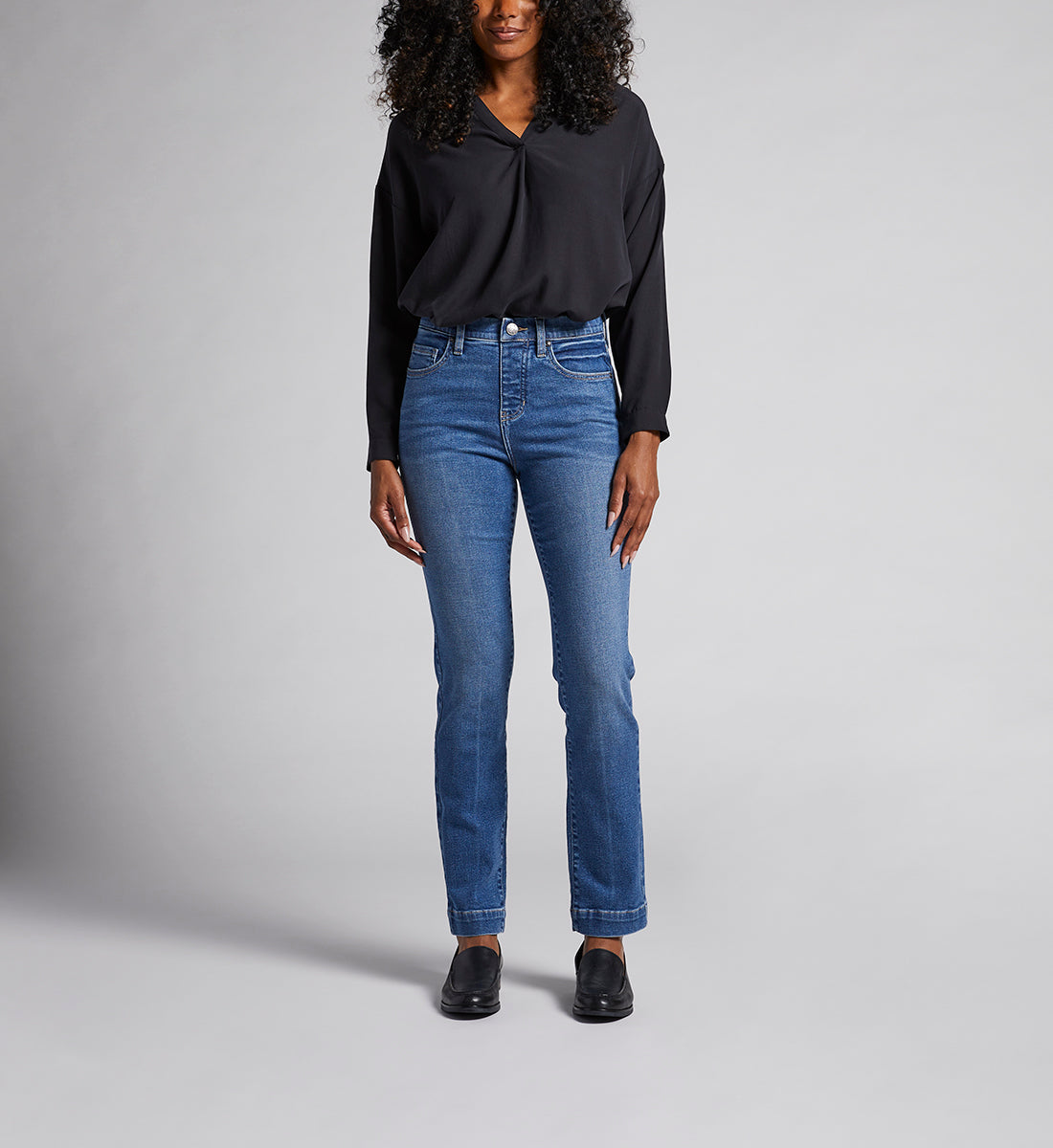 Valentina High Rise Straight Leg Pull-On Jeans