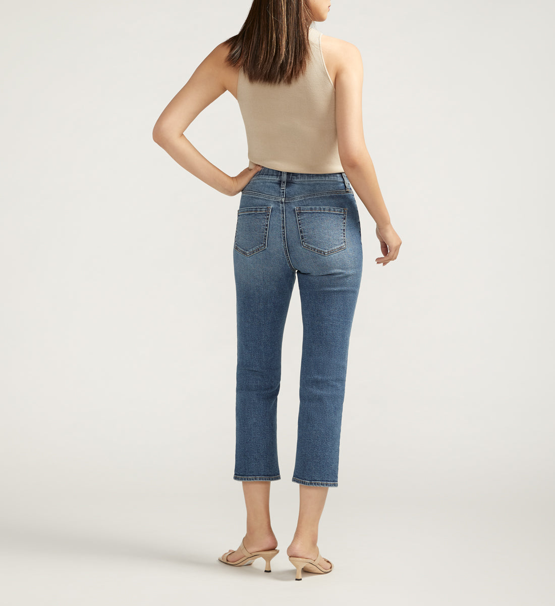 Valentina High Rise Straight Leg Cropped Jeans