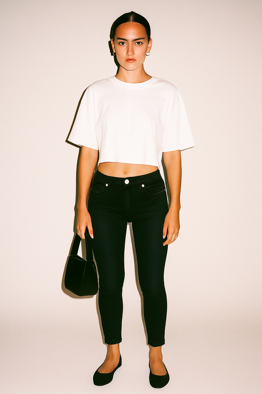 Cassie Mid Rise Slim Straight Leg Pants Black