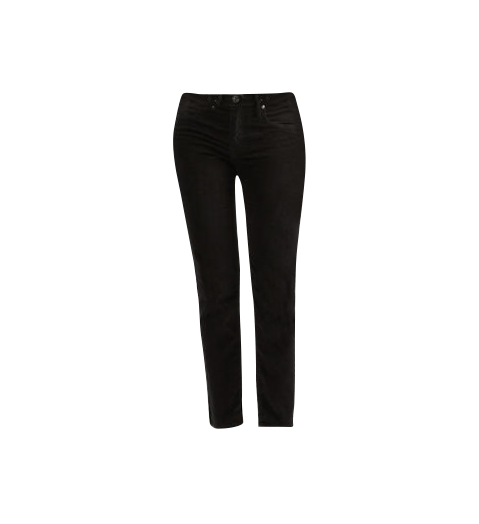 Cassie Mid Rise Slim Straight Leg Pants Black