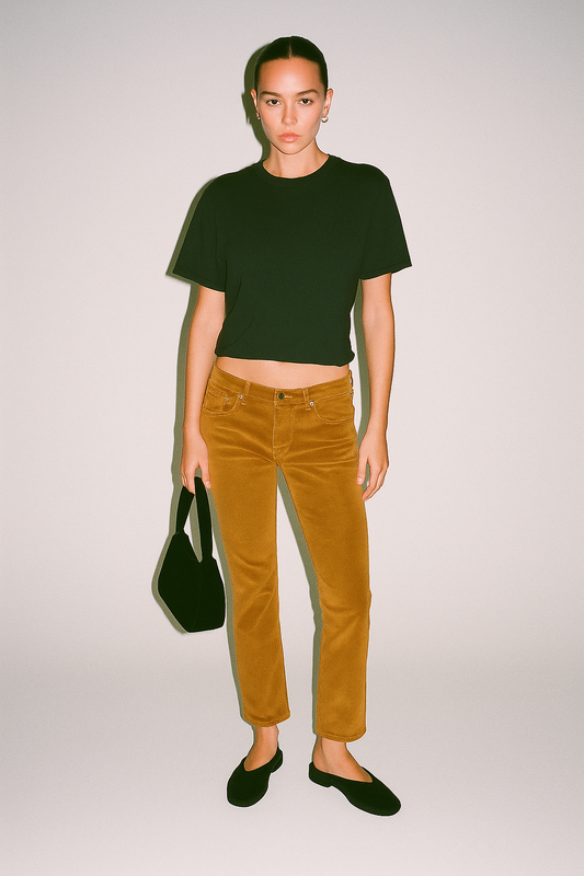 Cassie Mid Rise Slim Straight Leg Pants Toffee Brown