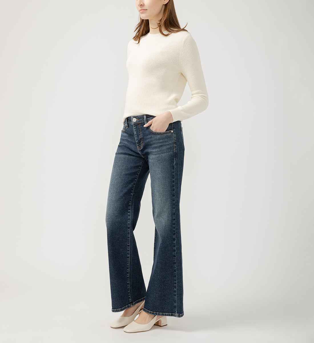 Willow Mid Rise Wide Leg Jeans Victoria Blue