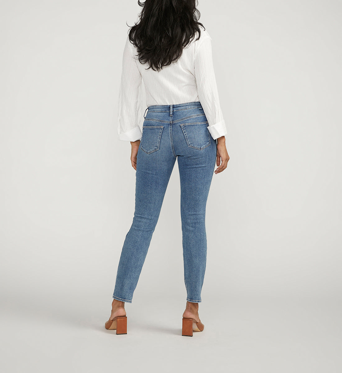 Forever Stretch Mid Rise Straight Leg Jeans