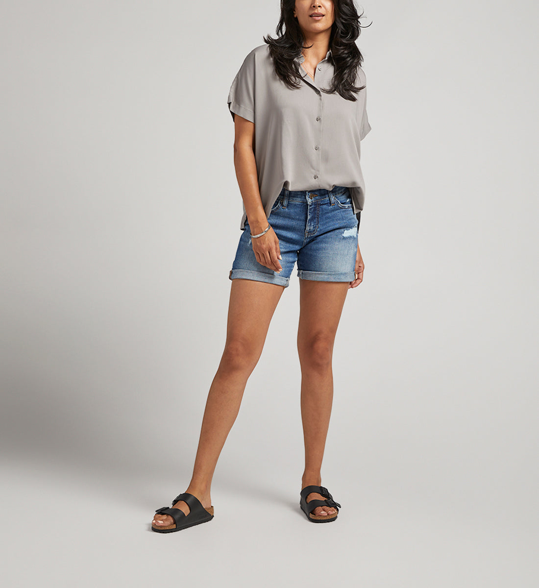 ショートパンツ ROTATE FW24 DENIM SHORTS (1126391468_BCR15411468) On The Fringe Rhinestone Denim Shorts | Windsor