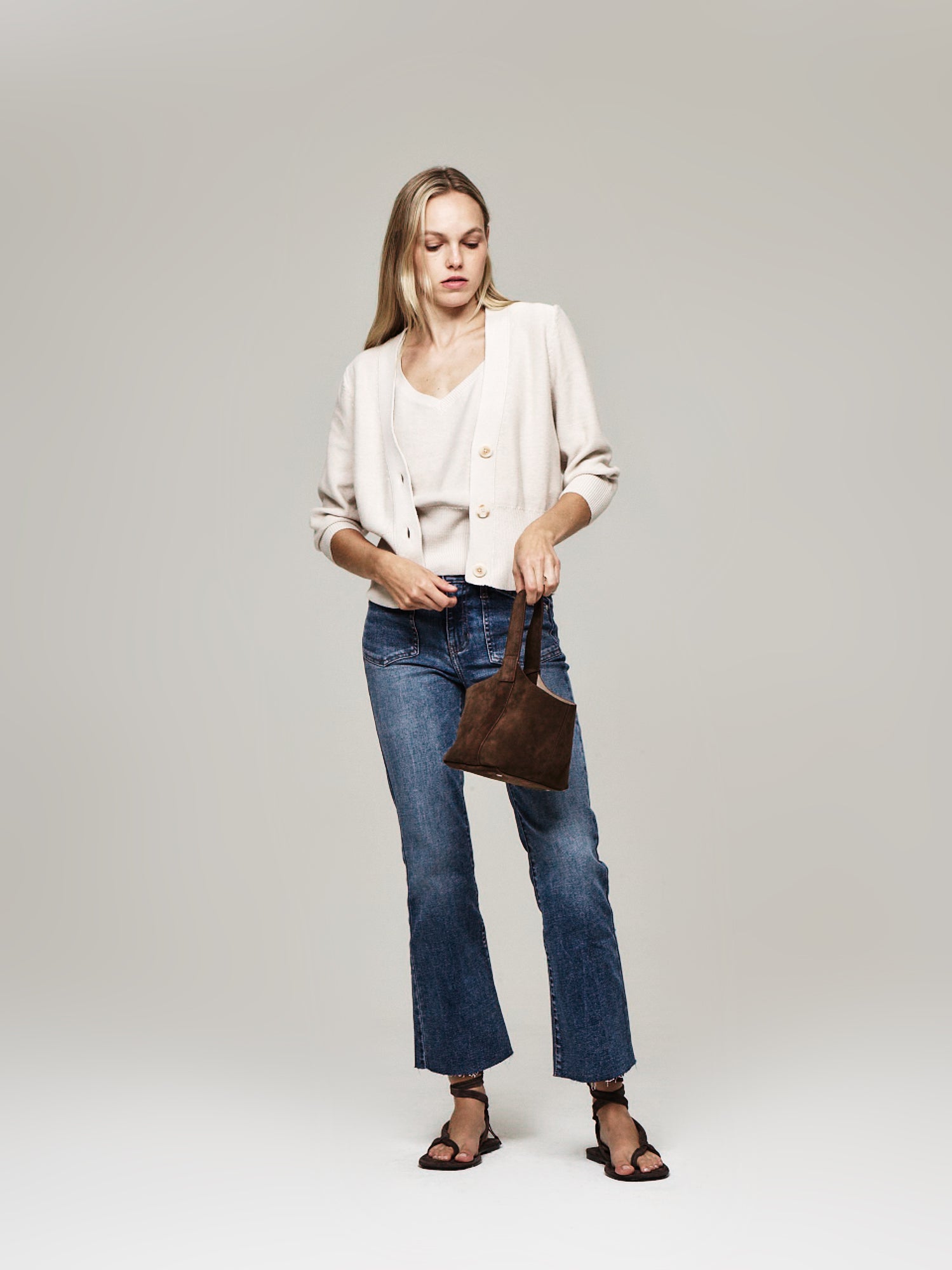 Kait Mid Rise Kick Flare Leg Jeans Parisian Blue