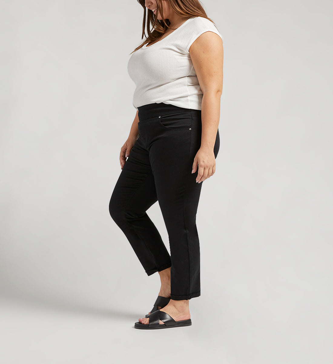 Amelia Mid Rise Slim Ankle Pants Plus Size