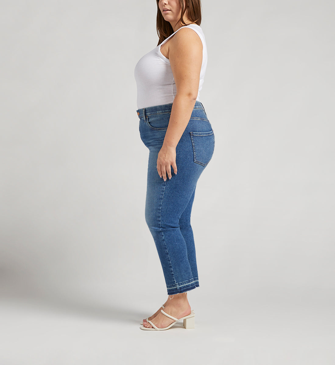 Valentina High Rise Straight Cropped Jeans Plus Size