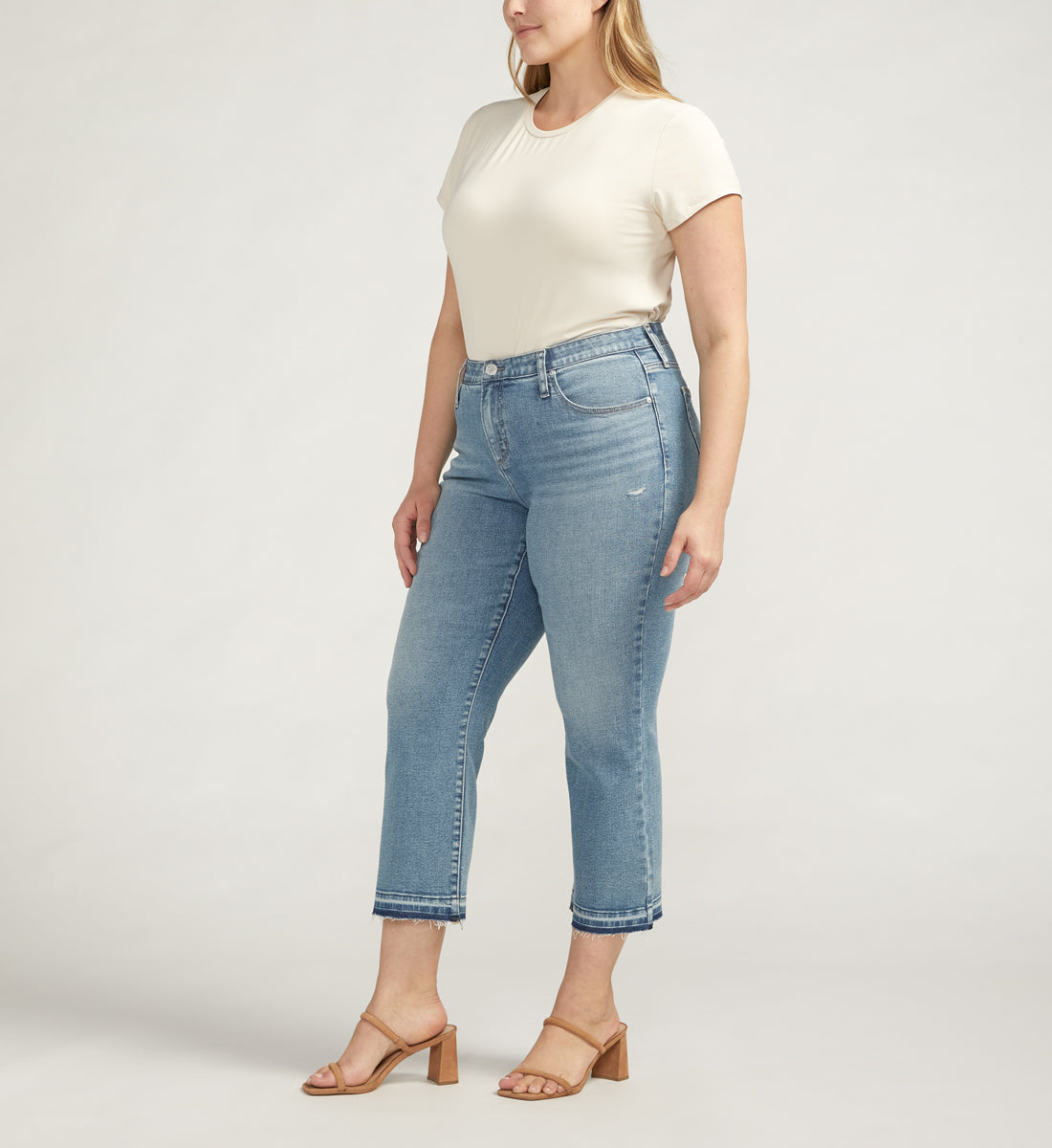 Eloise Mid Rise Cropped Bootcut Jeans Plus Size