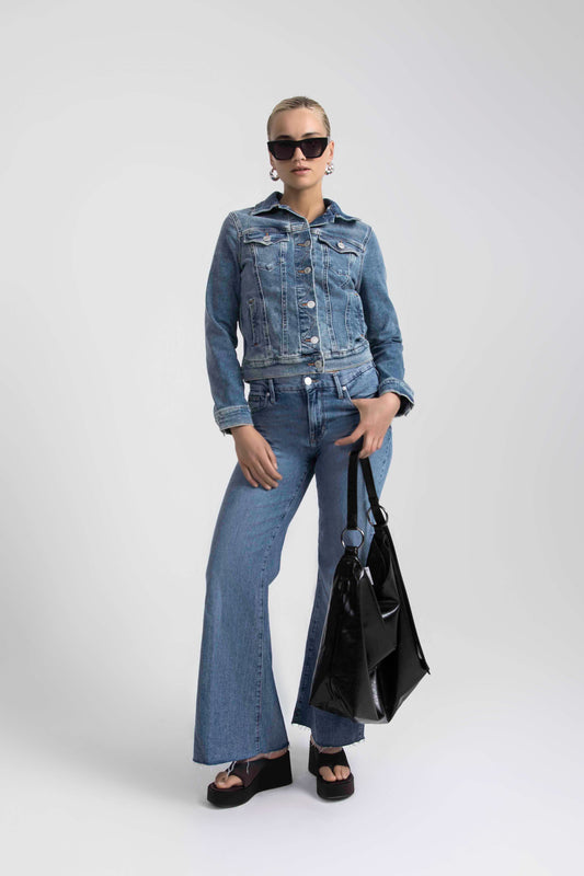 70s High Rise Wide Leg Jeans Seine Blue
