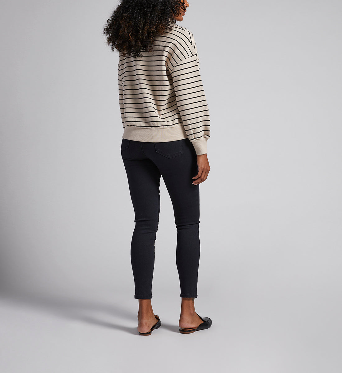 Striped Half-Zip Sweatshirt