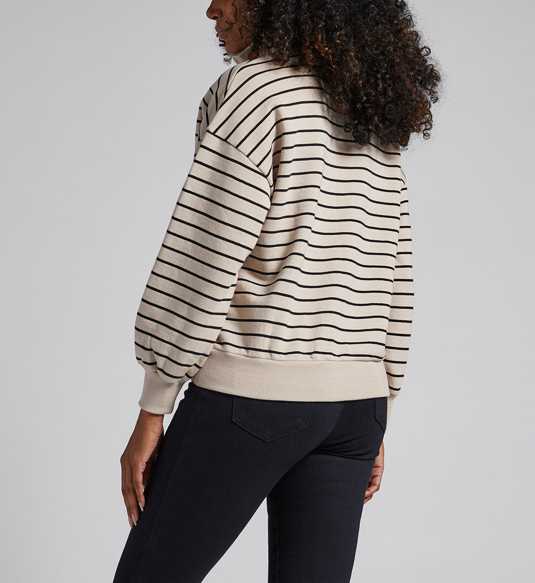 Striped Half-Zip Sweatshirt