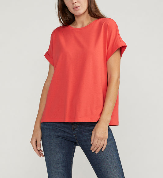 Drapey Luxe Tee Salsa