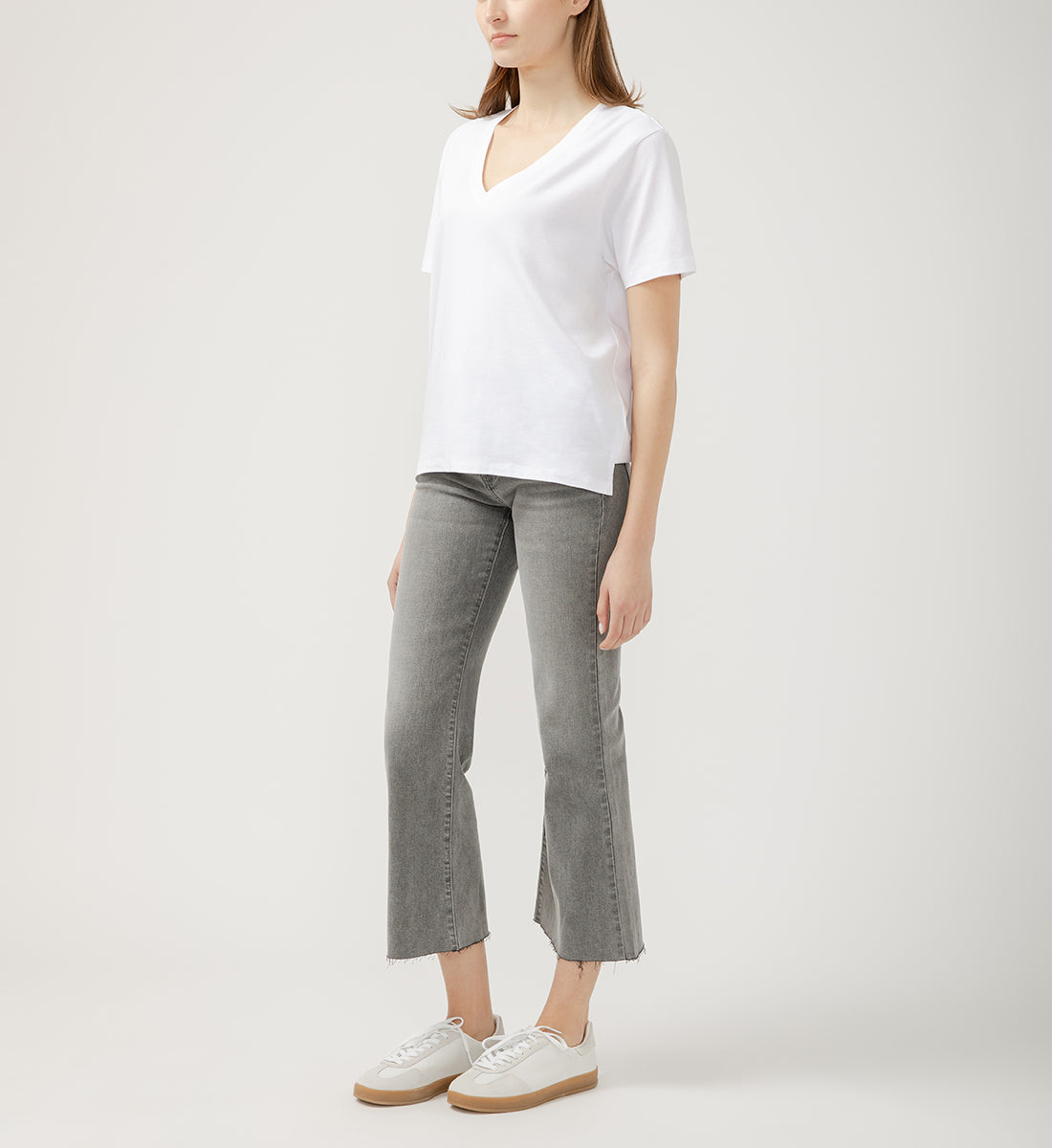 Drapey Luxe V-Neck Tee White