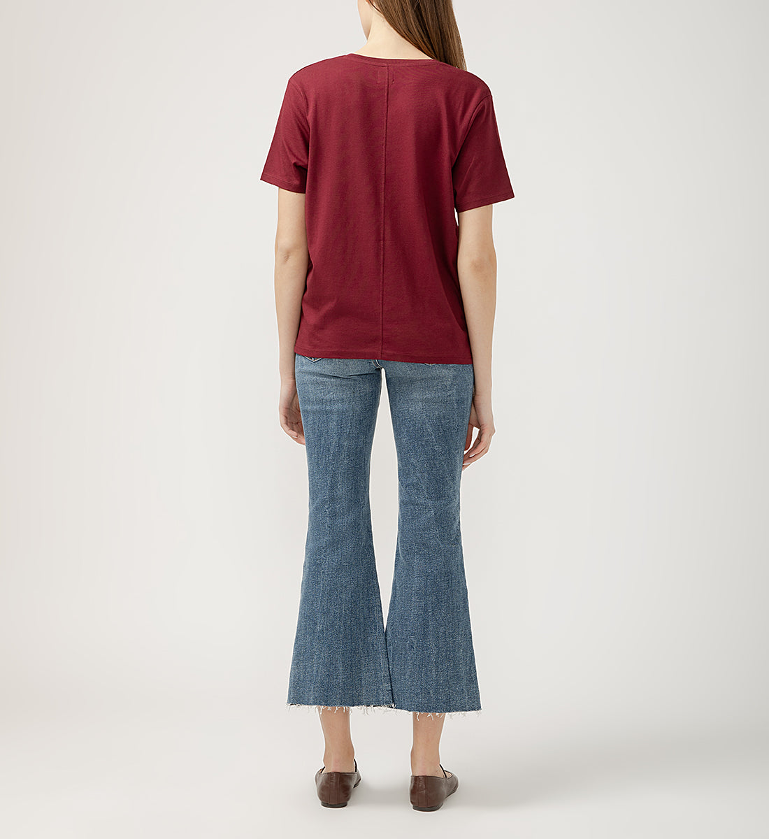 Drapey Luxe V-Neck Tee Windsor Wine
