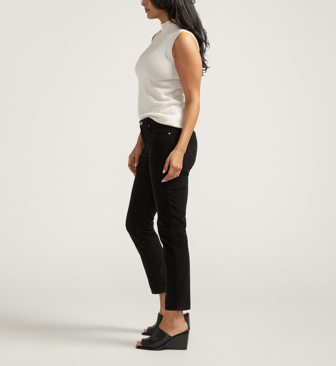 Cassie Mid Rise Slim Straight Leg Pants