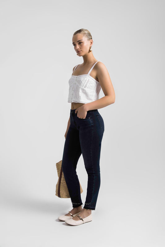 Cecilia Mid Rise Skinny Jeans Bastille Blue