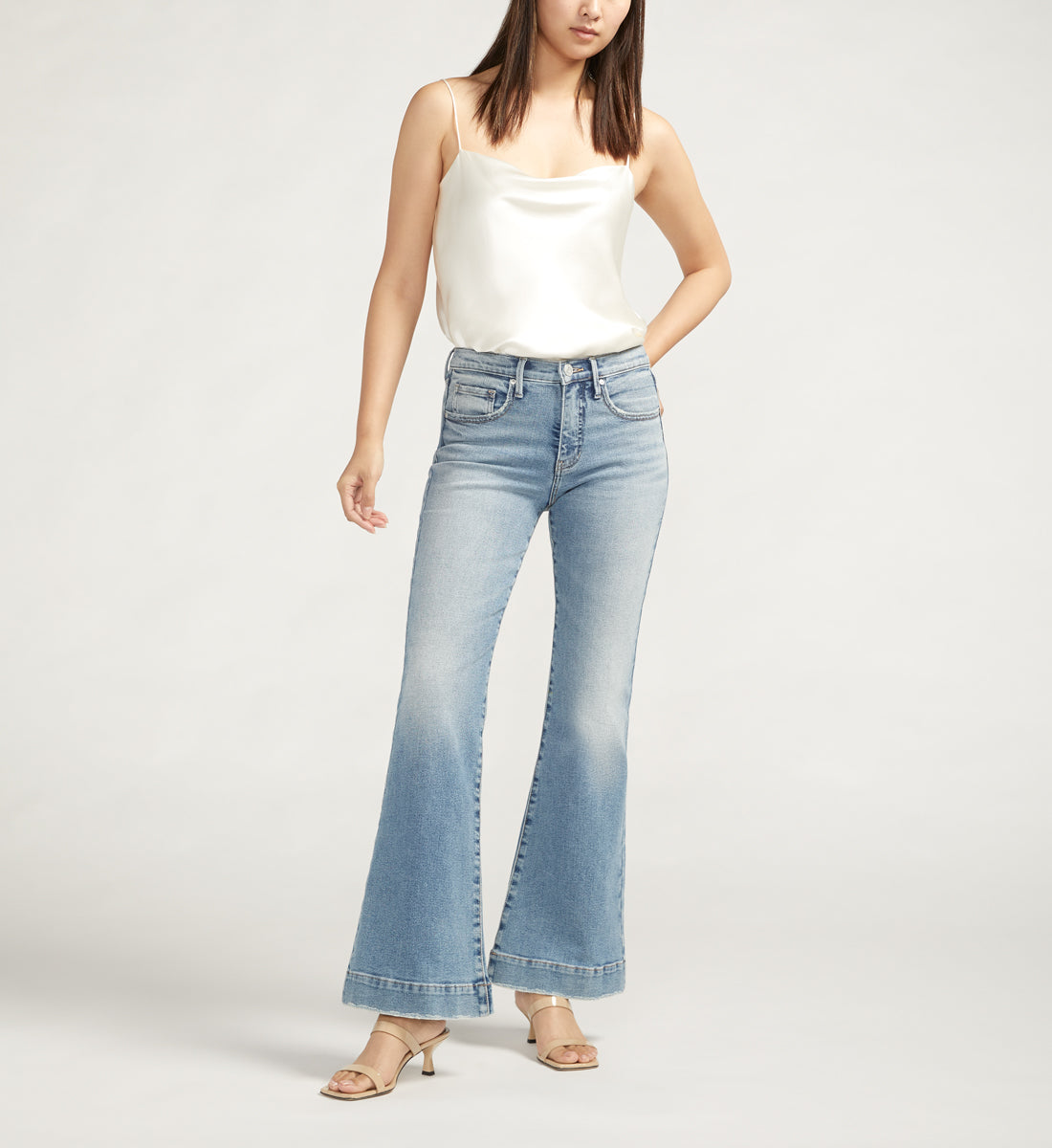 Kait Mid Rise Flare Leg Jeans