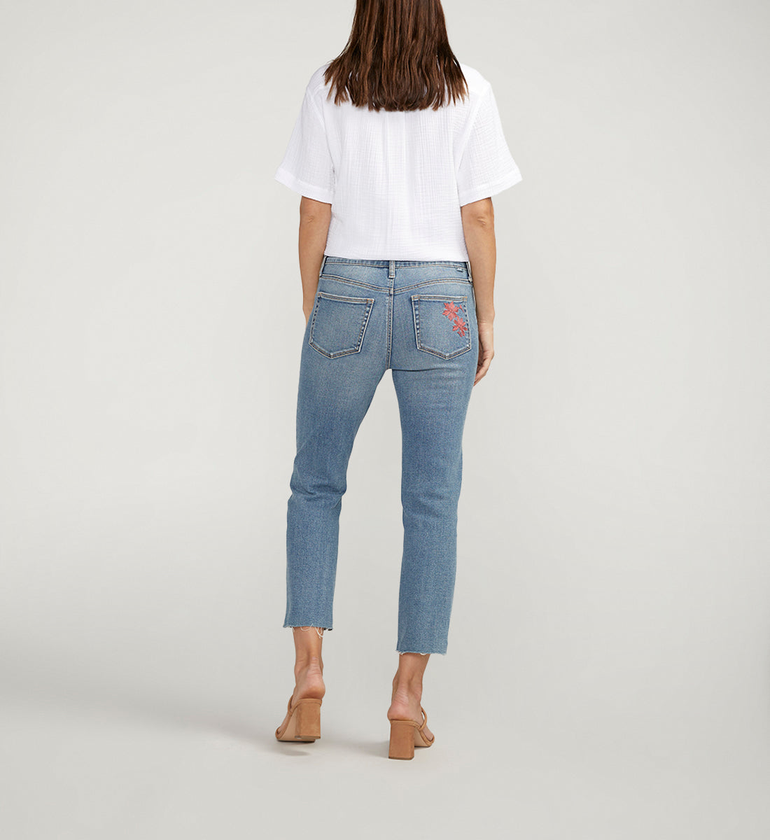 Ruby Mid Rise Straight Cropped Jeans