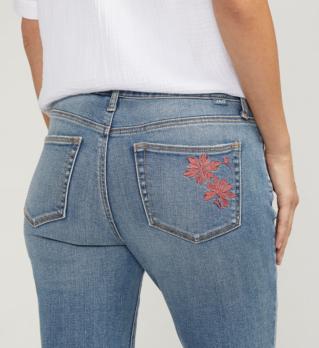 Ruby Mid Rise Straight Cropped Jeans