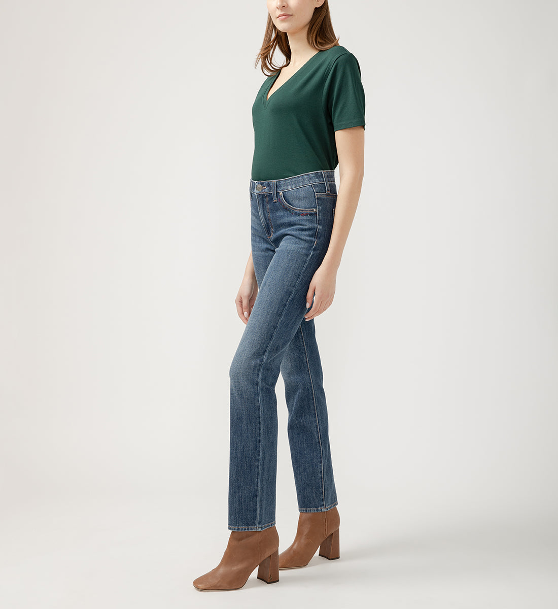 Ruby Mid Rise Straight Leg Jeans Jardin Blue