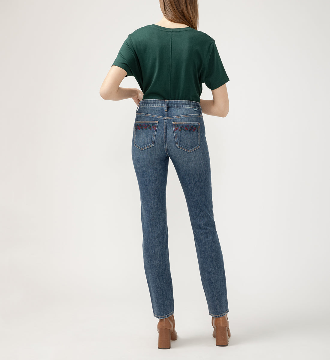 Ruby Mid Rise Straight Leg Jeans