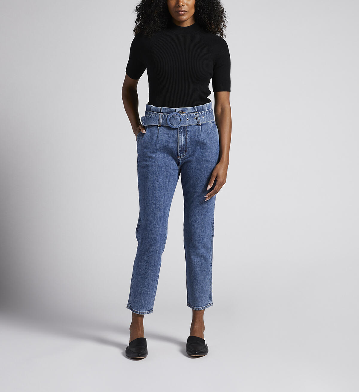 Belted Pleat High Rise Tapered Leg Pant, , hi-res image number 0