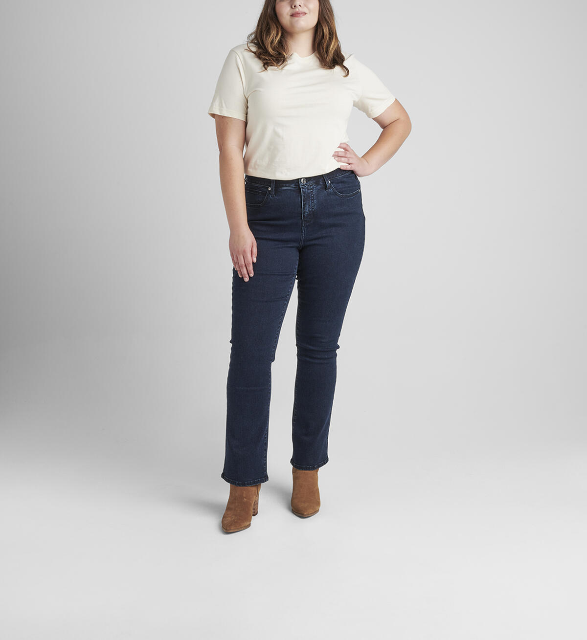 Eloise Mid Rise Bootcut Jeans Plus Size, , hi-res image number 0