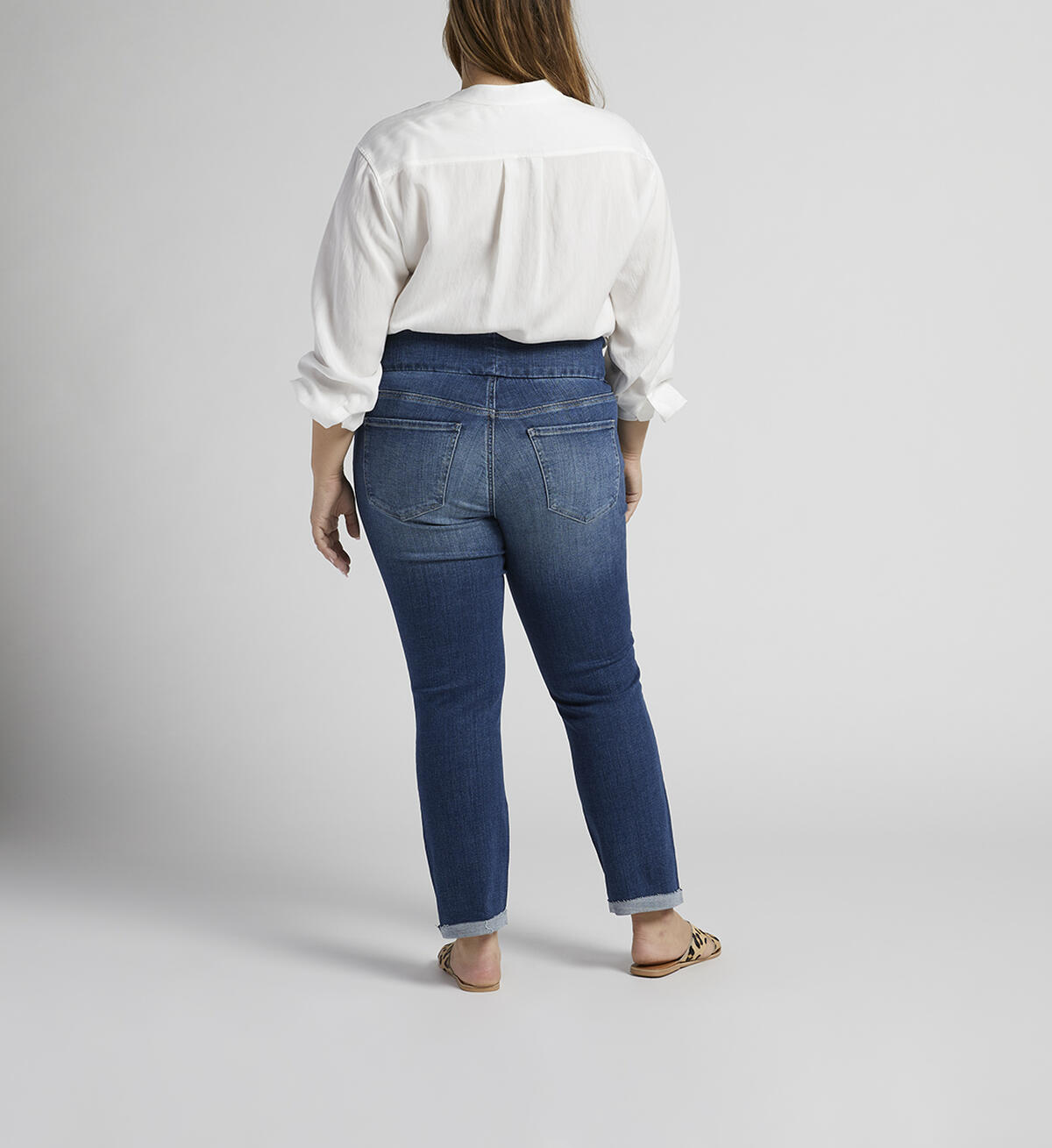 Amelia Mid Rise Slim Ankle Pull-On Jeans Plus Size, , hi-res image number 1