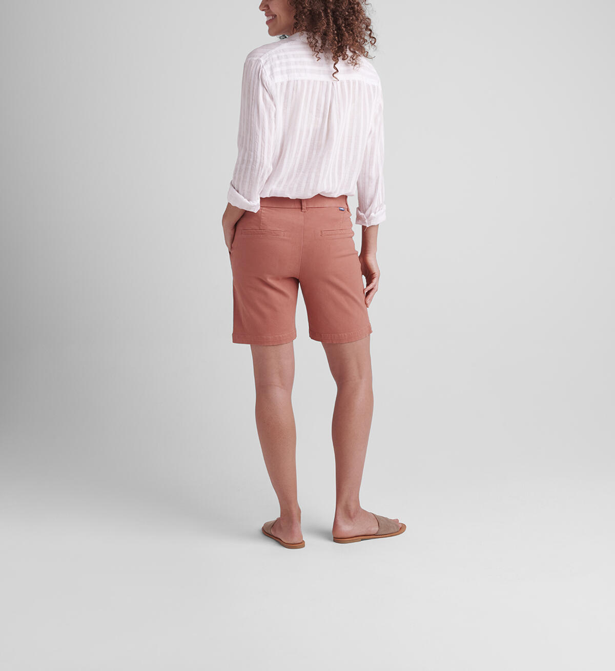 Maddie Mid Rise 8-inch Pull-On Short, Brick, hi-res image number 1