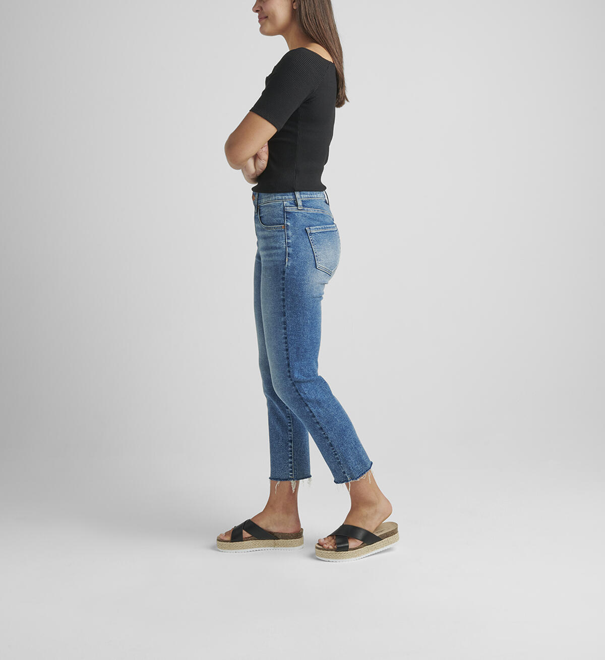 Valentina High Rise Straight Crop Pull-On Jeans, , hi-res image number 2