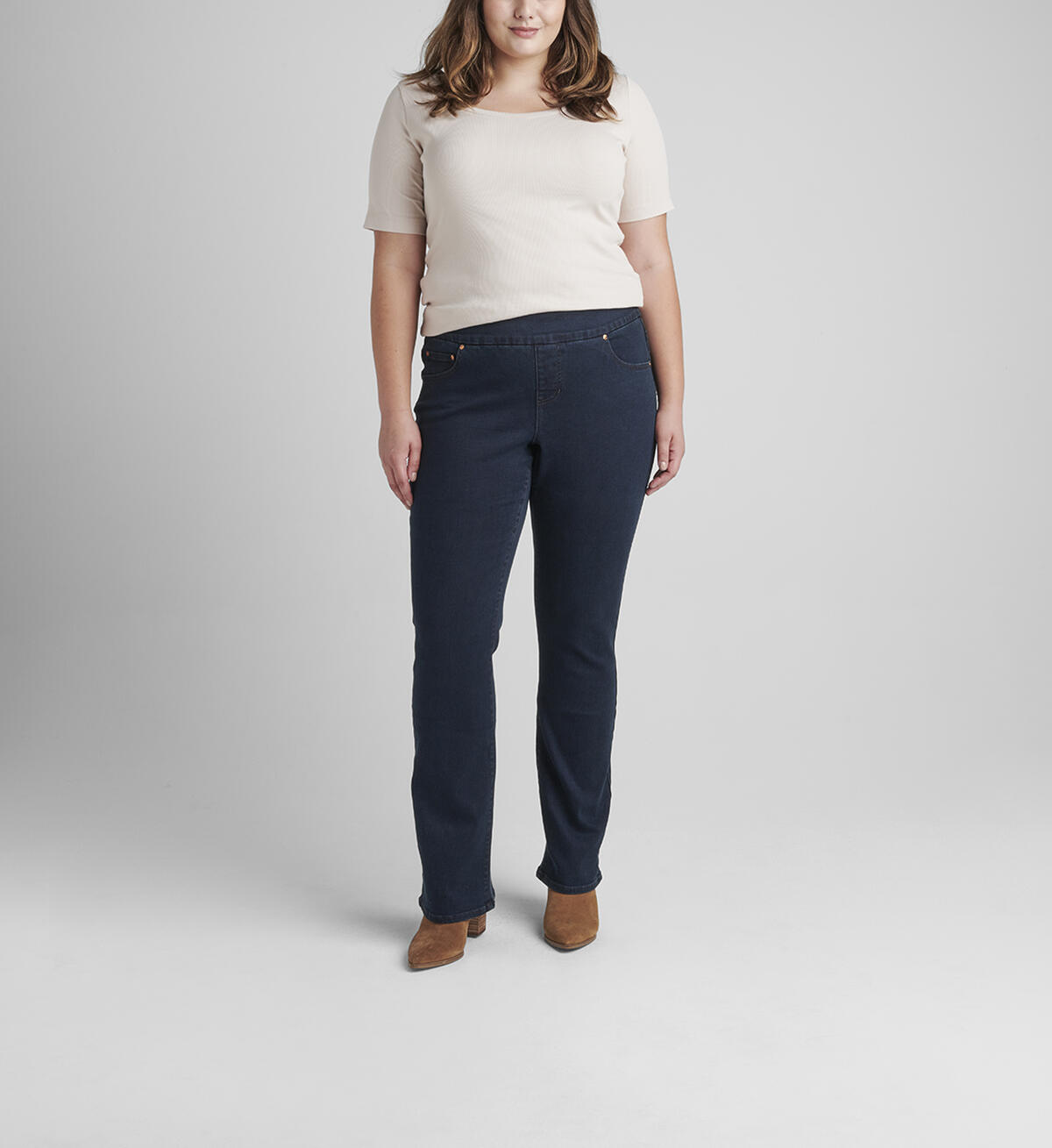 Paley Mid Rise Bootcut Pull-On Jeans Plus Size, , hi-res image number 0