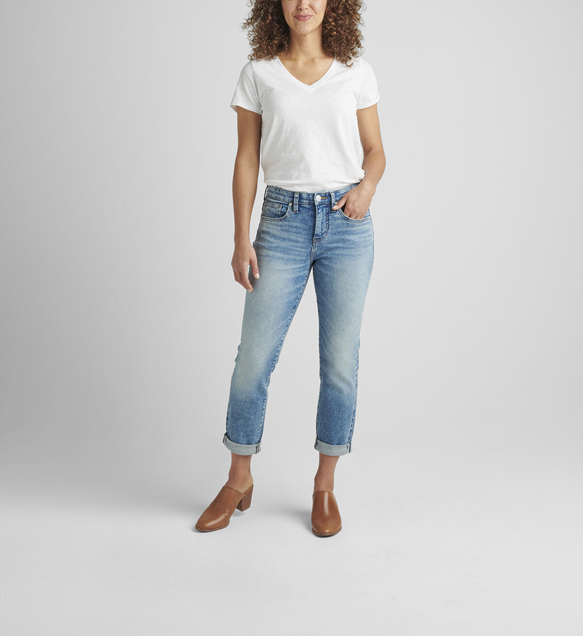 Carter Mid Rise Girlfriend Jeans Petite, , hi-res image number 0